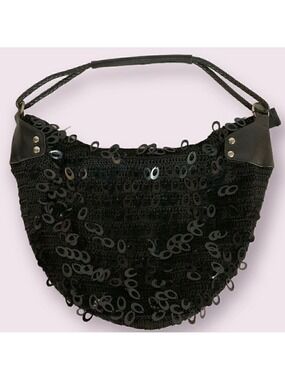 Rayon Shoulder Bag with Decorative Sequins